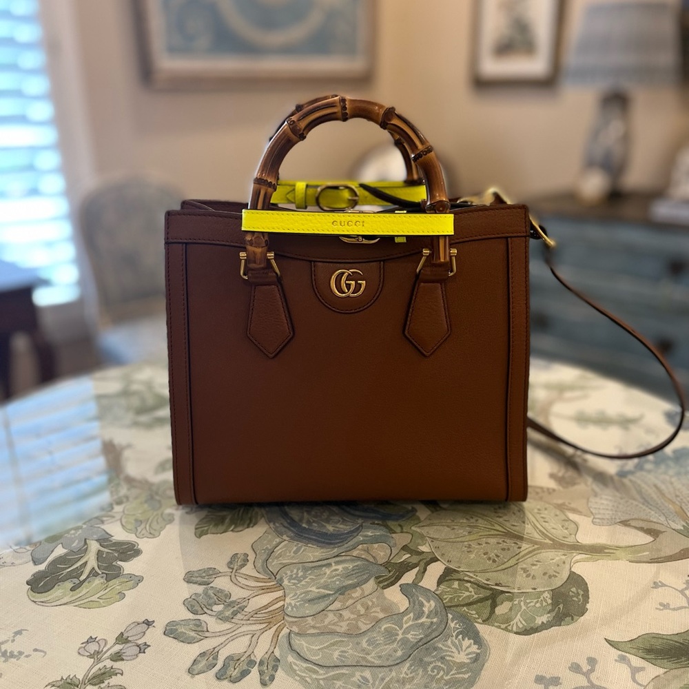 Gucci Brown Crossbody Bag with Bamboo Handle